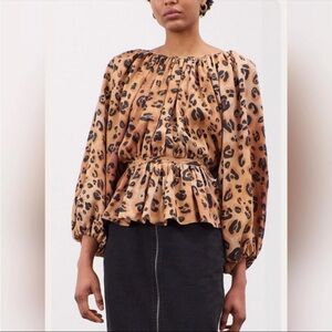 Mara Hoffman Leopard Blouse NWT